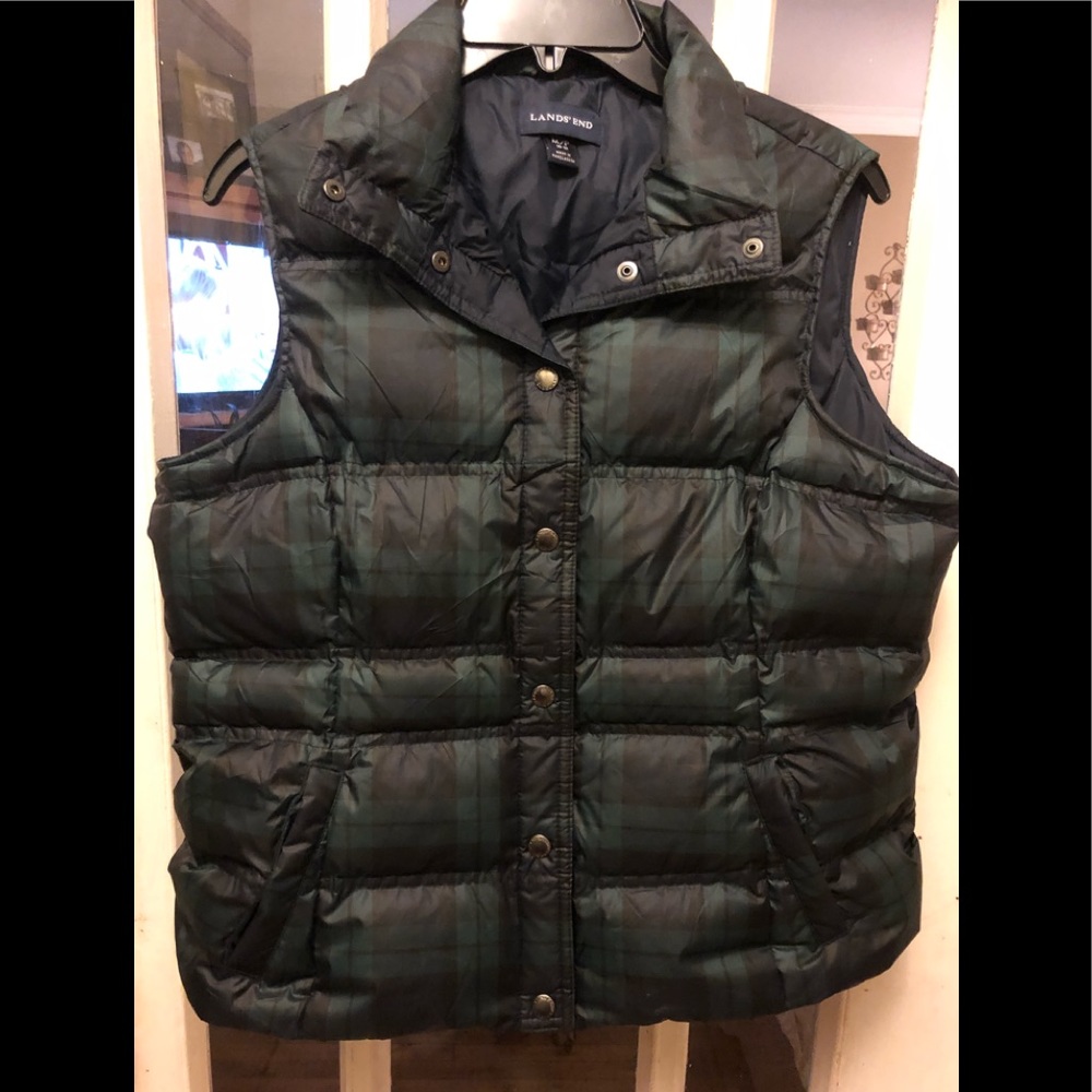 Lands end Plaid Vest NWOT